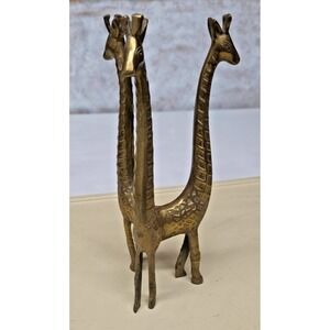 Unique Brass Three Headed Giraffe 9 inches Tall